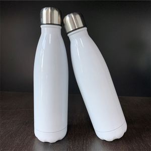 17oz 500ml Vacuum Insulated Double Walled Stainless <b>Steel</b> White DIY Sublimation Blanks Sports Drinking Cola <b>Bottle</b> Flask - Product Image 1