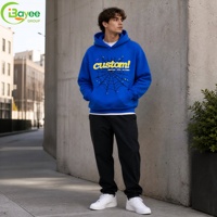 Sweat à capuche personnalisé en coton lourd 100% pour hommes, pull-over surdimensionné, streetwear pour hommes