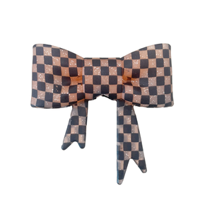 New Arrival Checker Printed Bow <strong>Beads</strong> Huge Bow <strong>Silicone</strong> Straw Topper Focal <strong>Beads</strong> Tie-dye Third Party Certified <strong>Wholesale</strong> - Product Image 3
