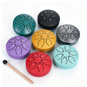 Portable 3-Inch 6-Note Mini Steel Tongue <b>Drum</b> With Mallet Percussion Instrument for Sound Healing - Product Image 1