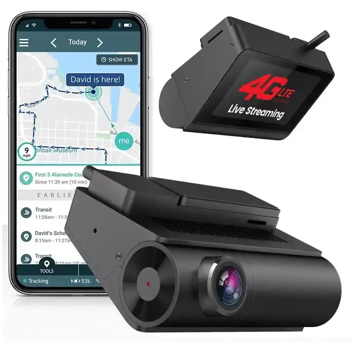 4G 안드로이드 9.0 숨겨진 HD Dashcam 1080P 자동차 장착 블랙 박스 원격 모니터링 APP 알람 전면 및 후면 카메라