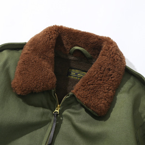 Veste bombardier B10 pour <span class=keywords><strong>homme</strong></span>, costume en coton, <span class=keywords><strong>manteau</strong></span> ample, épais, vêtements de travail, veste courte, chaude, 50% <span class=keywords><strong>laine</strong></span>, 50% polyester, doublure - Product Image 3