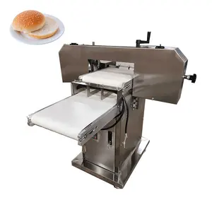 Tam kesme ekmek dilimleyici restoran kullanımı Hamburger topuz yapma makinesi kesici Burger Bun dilimleme