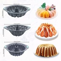 Ensemble de 3 moules à gâteau en silicone de qualité alimentaire à 100 %, en forme de couronne, de fleur et de cœur, résistants à la chaleur, lavables au lave-vaisselle, outils de pâtisserie