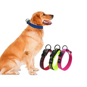 OEM logotipo personalizado duradero reflectante de lujo al por mayor entrenamiento al aire libre perro <span class=keywords><strong>Collar</strong></span> ajustable transpirable ligero Nylon <span class=keywords><strong>Collar</strong></span> para mascotas - Product Image 1