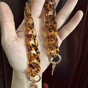 สายโซ่อะคริลิคสีน้ำตาลมีสไตล์ตะขอทองอเนกประสงค์กระเป๋าแฟชั่นเปลี่ยนโซ่หลายสไตล์อุปกรณ์เสริมกระเป๋า DIY - Product Image 3