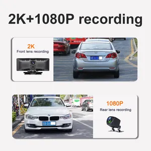 10inch không dây xe chơi bảng điều khiển xe máy ảnh với chức năng WIFI ống kính kép 2K video chất lượng xe hộp đen