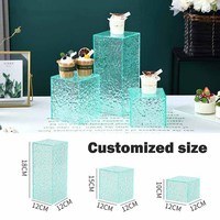 Présentoir à Buffet Acrylique Sur Mesure Rehausseur de Couleurs Carré pour Mariage Banquets Traiteur Gâteaux Desserts Cube de Présentation