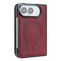 Étui magnétique pour iPhone Fold 18 avec porte-cartes, coque arrière en cuir PU