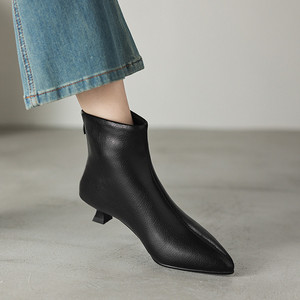 Stivaletti Cialisa Sexy a Punta in Vera Pelle di Alta Qualità per <span class=keywords><strong>Donna</strong></span>, <span class=keywords><strong>Scarpe</strong></span> Autunno Inverno 2025 con <span class=keywords><strong>Tacco</strong></span> <span class=keywords><strong>Medio</strong></span> - Product Image 2