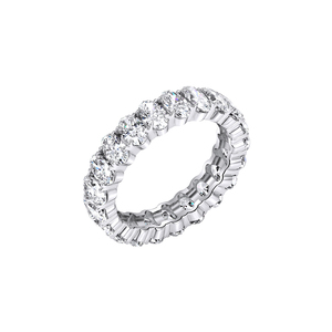 Rinntin SMOR25 Anello Eternity in <span class=keywords><strong>Argento</strong></span> Sterling 925 con Moissanite 3CT Colore <span class=keywords><strong>D</strong></span> VVS Completamente Pavé per Donne Anello di Fidanzamento e Matrimonio - Product Image 3