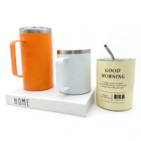 Mug de voyage isotherme anti-fuite avec poignée, design moderne, logo personnalisé, qualité alimentaire, idéal pour le camping, la maison et le bureau – Nouveauté très prisée