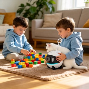 กล้องสัตว์เลี้ยงหุ่นยนต์ไร้สาย หรูหรา คลาสสิก เป็นมิตรกับสิ่งแวดล้อม พลาสติกนำกลับมาใช้ใหม่ได้ ตรวจจับความเคลื่อนไหว แจ้งเตือนผ่านอินเทอร์เน็ต เหมาะสำหรับห้องนั่งเล่น คริสต์มาส - Product Image 1