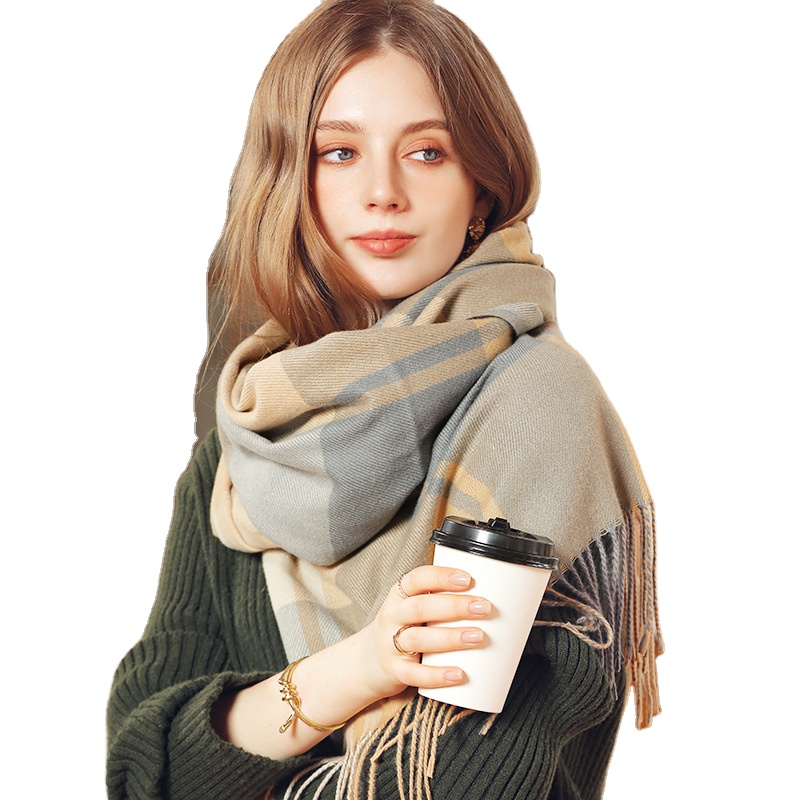 2022 теплые мягкие шарфы из пашмины, шаль, Женская шаль, кашемировый шарф, клетчатый кашемировый зимний шарф с кисточками для женщин