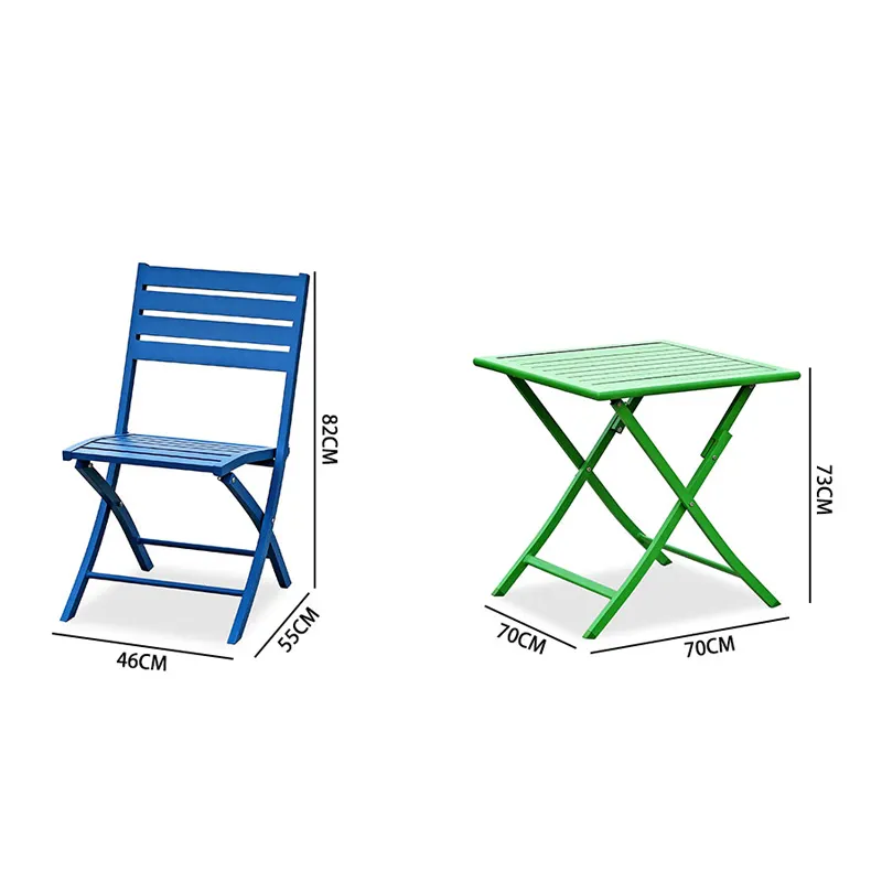 מרגיע נוח מודרני חיצוני שולחן וכיסאות להגדיר גן כיסא אלום מתקפל כיסא גן סטי מתקפל גן בחוץ סט