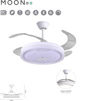 Ventilateur de plafond extérieur avec lumière LED RGB, caméra cachée, haut-parleur musical, télécommande, 42 pouces