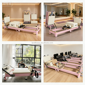 Machine de <span class=keywords><strong>Pilates</strong></span> commerciale rose en aluminium, lit de <span class=keywords><strong>yoga</strong></span> pliable pour <span class=keywords><strong>studio</strong></span> et usage domestique - Product Image 6