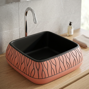 Lavabo con patrón de mármol de diseño moderno, lavabo de cerámica Rectangular para baño, encimera de mesa de Hospital - Product Image 3