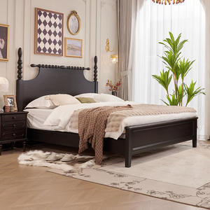 Francese retrò in legno massello <span class=keywords><strong>letto</strong></span> matrimoniale antica camera da <span class=keywords><strong>letto</strong></span> principale mobili con avanzato <span class=keywords><strong>letto</strong></span> a colonna romana per uso domestico - Product Image 1