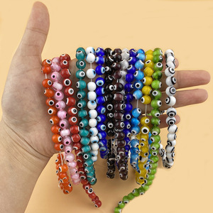 Cuentas de ojo de pez de cristal de colores al por mayor, cuentas espaciadoras sueltas redondas para DIY, collar, pulseras, fabricación de joyas, 6mm, 8mm, 10mm - Product Image 2