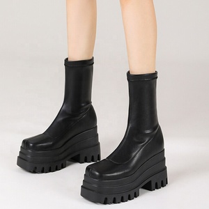 Nouvelles Bottines à Plateforme Haute pour Femmes, à Trois Couches et Semelle Épaisse, Talons Compensés - Product Image 6