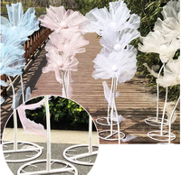 Décoration florale de scène de mariage, scène intérieure et extérieure, 3 pièces/ensemble, fleurs artificielles en soie faites à la main, simulation de grandes fleurs en organza géantes