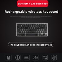 Cadeau d'affaires, clavier et souris sans fil, rechargeable par USB, étanche, ultra fin, design ciseaux