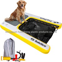 Nouvelle plateforme flottante gonflable en plastique pour animaux de compagnie, avec échelle, quai, lit flottant antidérapant et escalier à poignées, pour la baignade et l'entraînement