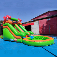 Toboggan gonflable Kahuna de grande qualité commerciale petit poisson rouge toboggan aquatique