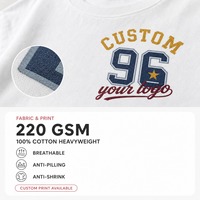 T-shirt surdimensionné 100 % coton 220 g/m² pour homme, impression par transfert thermique avec logo personnalisé, col rond, vente en gros, usine en Chine