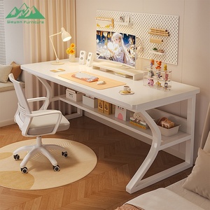 Wayon Modern Ergonomic Glass Computer <strong>Desk</strong> with Desktop Organizer <strong>Riser</strong> Easy Assembly Large Surface Gaming <strong>Desk</strong> for Home Office - Product Image 2