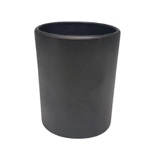 Custom Hot-Selling Trendy Cylindrical High-Quality Handmade Multi-Purpose Home Decor <b>Empty</b> Small Matte Black Glass Candle Holder - Product Image 1