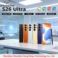 Smartphone S26 Ultra Android 15 7,8 pouces, Haute Configuration 22G+2TB, Prise en charge des bandes 5G LTE mondiales, Reconnaissance d'images IA, Appareil photo 108MP, CE