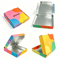 Boîte d'emballage carrée pour pizza SP4823 avec carton ondulé et doublure en aluminium pour la livraison de nourriture, les plats à emporter et l'utilisation en restaurant