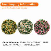Boule de fleurs artificielles suspendue RUOPEI Q8B en plastique résistant aux UV, écologique, pour l'extérieur/l'intérieur, la maison, les mariages