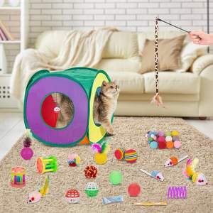 Cat Toys Bundle 33er Pack Interaktives Kätzchens pielzeug für Indoor Cats <span class=keywords><strong>Kitty</strong></span> mit zusammen klappbarem Spielt unnel rohrzelt - Product Image 2