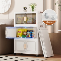 Meuble de rangement pliable à 1-6 niveaux en plastique avec tiroirs pour chambre, cuisine, salon, sur pied avec roulettes