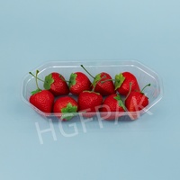 Wegwerp transparante bootvormige PET RPET blister fruitbak van gerecycled plastic voor verse druiven