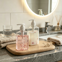 Flacon pompe à lotion en PET transparent de style nordique, distributeur réutilisable pour gel douche, savon pour les mains, accessoire de salle de bain