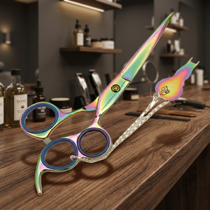 Tijeras de Peluquería Profesionales ASAP de 3 Anillos, Ergonómicas, Giratorias, de Acero Inoxidable, para Mano Derecha, con Mango Corto - Product Image 6