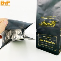Bolsas de café negras biodegradables Bio Pla con válvula 250g 500g 1kg Bolsa de café de fondo plano Bolsa de pie Bolsas de embalaje de té