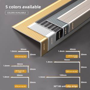 Bandes d'<span class=keywords><strong>escalier</strong></span> antidérapantes en alliage d'aluminium Protège-coins en métal pour le sol de la maternelle Boucle à angle <span class=keywords><strong>droit</strong></span> en forme de L pour escaliers - Product Image 5