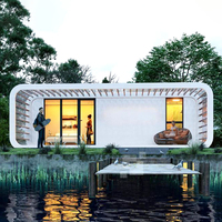 Nouvelle conception personnalisable de maison capsule Apple préfabriquée et mobile avec terrasse, cabine de chambre à coucher, villa préfabriquée