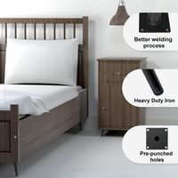 Schwerlast-Möbelfüße im Mid-Century-Modern-Stil, Mattschwarze Metallbeine, Schräg Abgeschrägte Konische Beine Set