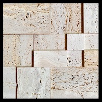 Carrelage de travertin 3D Beige, carré, mosaïque, plancher d'interlock, allée, parc, décoration de la maison, revêtement mural, carrelage, pierre de Construction