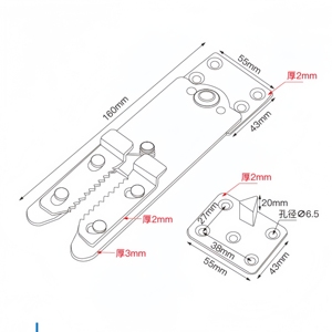Conector de Muebles Encajables, Bisagra Metálica en Forma de Boca de Cocodrilo, Conector para Sofás, Conector para Secciones de Cama - Product Image 5