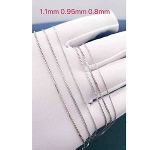 Xinfly Italian Male Lightweight 14K White Gold Plated Silver <b>Men</b> Box <b>Chain</b> Necklace - Product Image 2