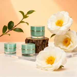 Pots de rangement de luxe pour produits de beauté 10g 15g 20g 30g 50g, pots cosmétiques vides en acrylique vert, contenants pour crème, soins de la peau, lotion, masque facial - Product Image 2