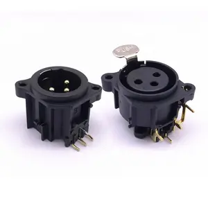 XLR 3Pin Male Female jack Right Angle Chassis PCB Panel Socket xlr connector 3 pin