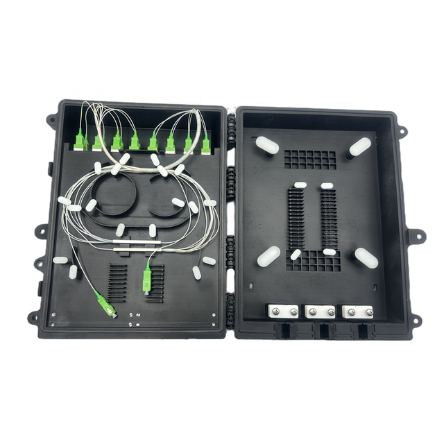 Outdoor wall mounted 24 12 cores SC APC outdoor waterproof optical optic fiber distribution box